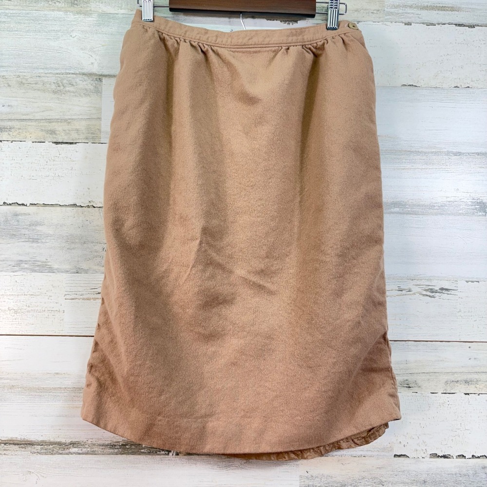Pendleton Vintage Tan 100% Virgin Wool Pencil Skirt Pockets Made‎ in USA Camel 4